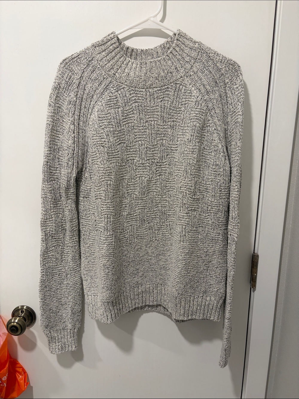 Prana Marled Gray and White Knit Pullover